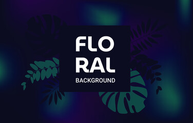 Dark floral abstract vector background