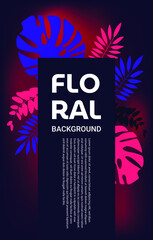 Dark floral abstract vector background