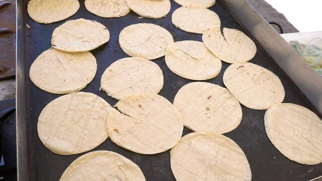 Tortillas Cooking at the comal