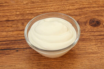 Sour cream in the bowl