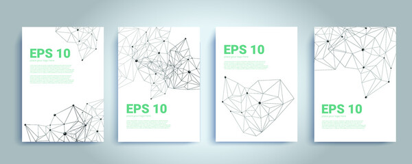 Polygonal A3 vector element poster mockup
