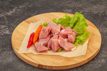 Raw pork meat for cooking