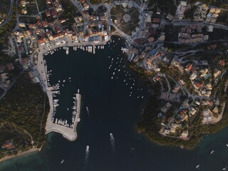 Aerial view of famous syvota tourist destination in epirus greece