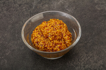 Fototapeta na wymiar Dijon mustard sauce with seeds