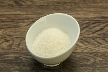 White sugar in the bowl