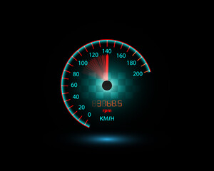 Car speedometer while moving at speed illustration eps10 vector
