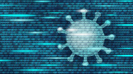 Coronavirus data flow numbers art concept. Pandemic COVID virus IT safe blue background. Statistics epidemia pneumonia vector illustration