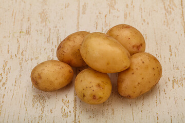 Raw baby young potato heap