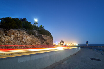 Calella - Spain - lighthouse at night