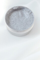 Obraz na płótnie Canvas Organic skin care cosmetic concept. Natural scrub on a light background.