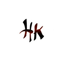 HK initial handwritten logo for identity