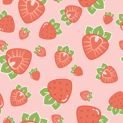 seamless pattern with strawberries