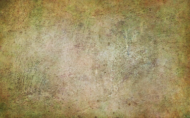Dirty dark old poster with cracks and scratches. Old surface background illustration with soft blurred watercolor texture. Template for design. Handmade textured backdrop. Vintage grunge templates.
