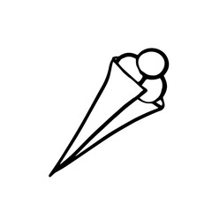 Ice cream doodle icon for coloring book for adult and other decorations.