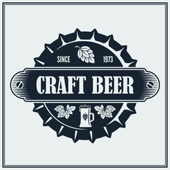 Craft Beer logo design template. Vector illustration