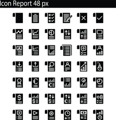 Media Icon document report, 48 px for website and application