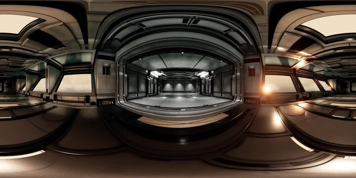 vr360 view of spaceship interior