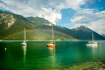 Sailingboats in the Achensee, Tyrol