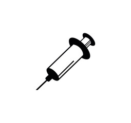 syringe icon for vaccination or injection