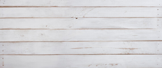 White vintage wood planks texture with pattern. Horizontal wooden background.
