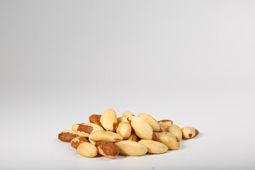 Fototapeta na wymiar Brazilian nut. Brazil nut on a white background.