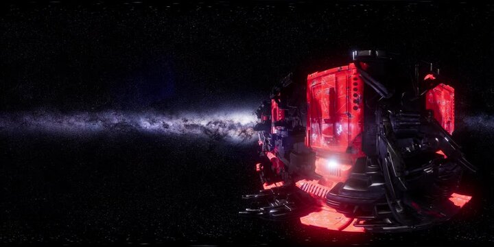 Big Alien Mothership. VR 360 Virtual Reality