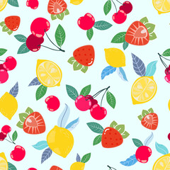 endless juicy fruit pattern. Summer fruit mix. 