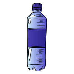 Water bottle. International Water Day. Water in a plastic bottle. Cartoon style. Vector illustration.