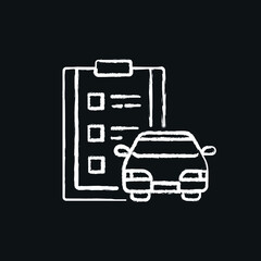 Vehicle cleaning menu chalk icon. Car wash. Thin line customizable illustration. Contour symbol. Vector isolated outline drawing.