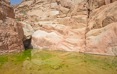Freshwater pool in a mountain canyon