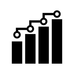Stock market graph isolated icon on white background