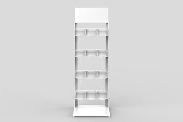 Display stand, retail display stand for product , display stands isolated on white background. 3d illustration