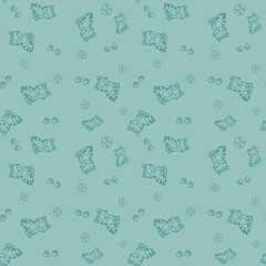 Seamless pattern with cat