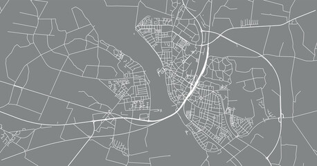Urban vector city map of Nykobing falster, Denmark