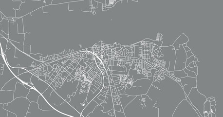 Urban vector city map of Holbaek, Denmark