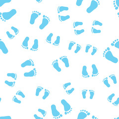 simple pattern blue baby foot print