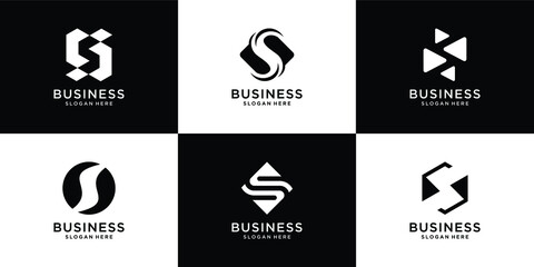 S letter logo collection initial s logo inspiration with creative concept - obrazy, fototapety, plakaty