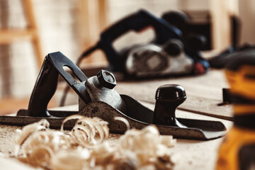 Carpentry plane tool for woodworking in workshop