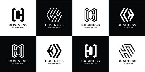 Obraz premium Set of creative Flat c logo template