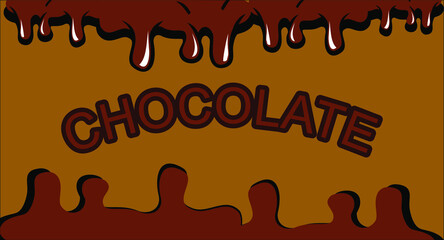 cartoon melted chocolate background design. editable vector illustration design