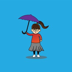 cute girl cartoon mascot