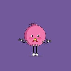 cute bird cartoon mascot
