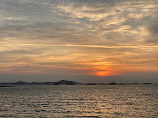 Sunset over the Gulf of Thailand at Siracha