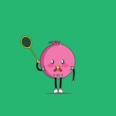 cute bird cartoon mascot