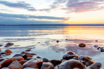 beautiful sunset at the beach 