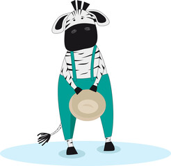 Cute zebra cartoon vector image