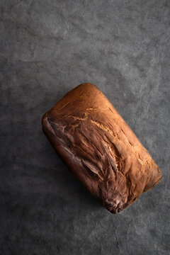Dark Food photography, Burnt bread, text space