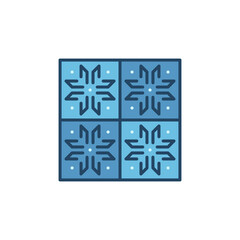 Obraz premium Ceramic Wall Tile vector concept blue modern icon