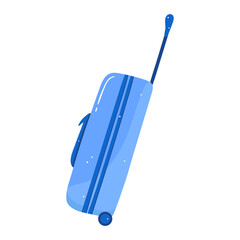 Travel suitcase, luggage vacation, summer background, outdoors, isolated on white, design, flat style vector illustration.