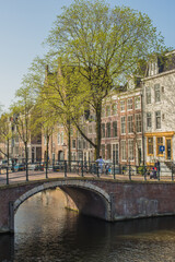Fototapeta premium beautiful canal houses and bridges in Amsterdam